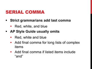 Serial Comma Changes Meaning Example Practical Proofreading | PPTX