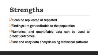 Characteristics, Strengths, Weaknesses of Quantitative Research | PPTX