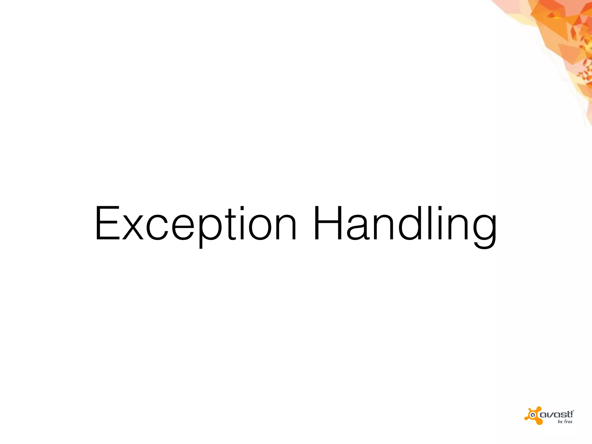 Exception Handling
 