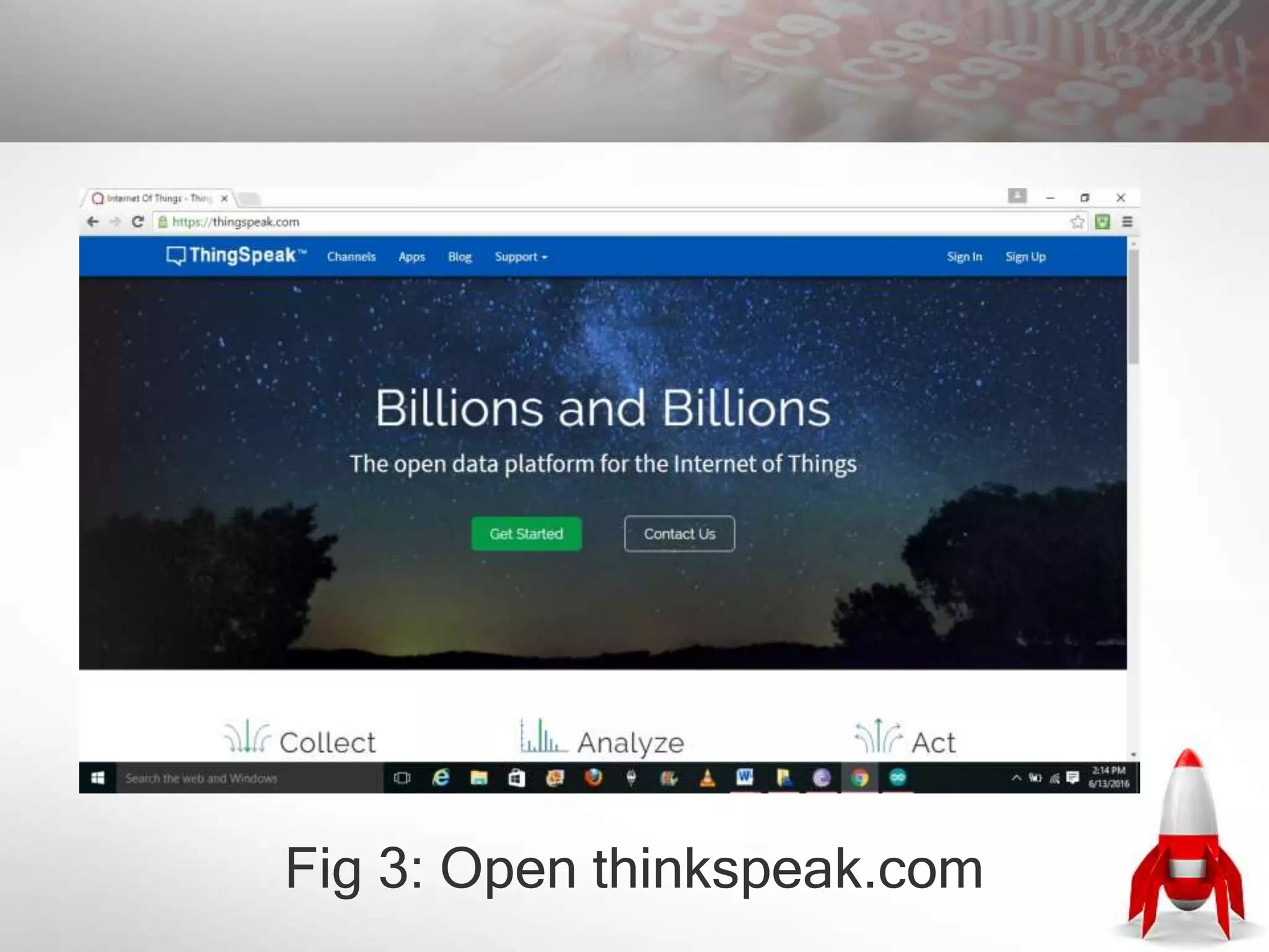 Fig 3: Open thinkspeak.com
 