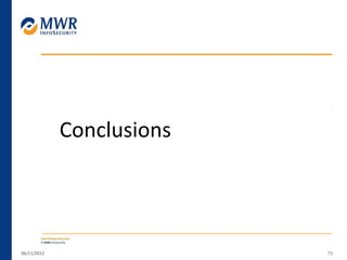 06/11/2012 70
Conclusions
 