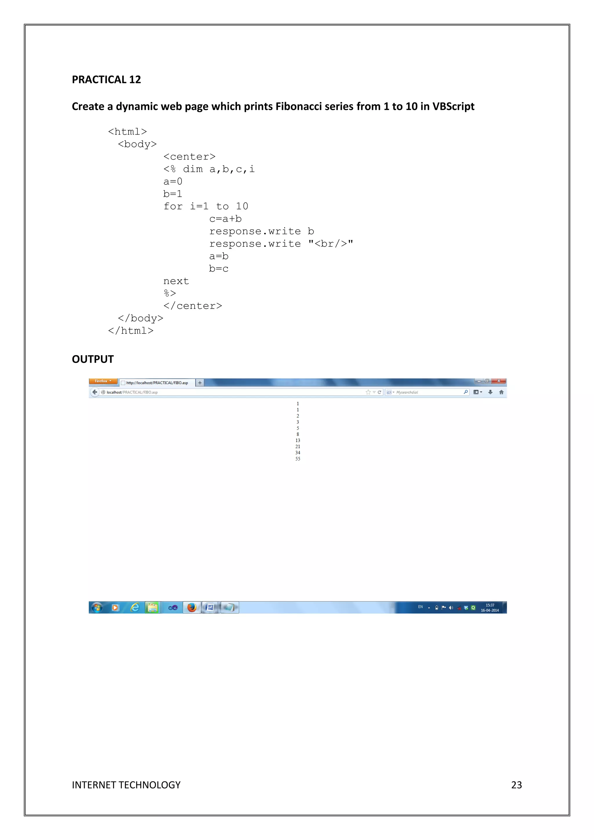 Practicals it | PDF | Web Design and HTML | Internet