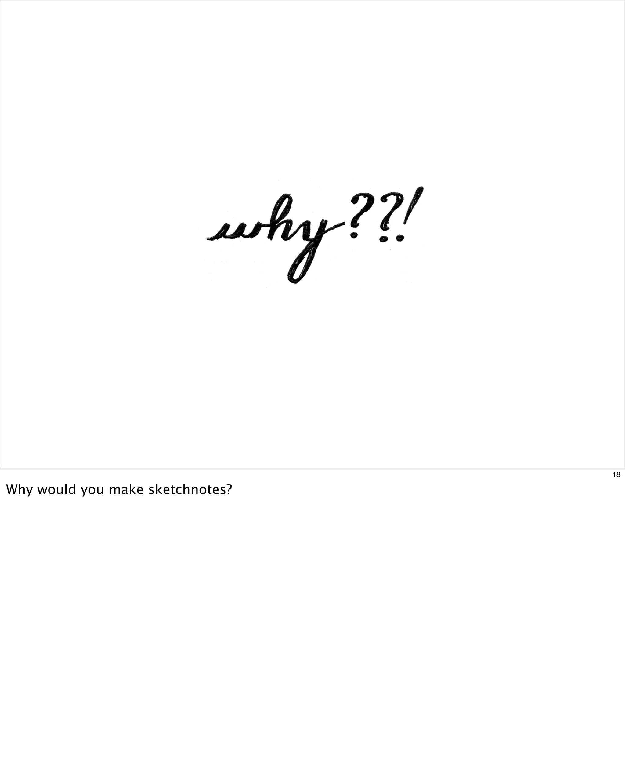 18

Why would you make sketchnotes?

 