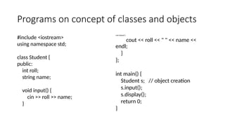 Practicals of Object oriented programming in C++ | PPTX