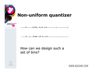 Non-uniform quantizer




 How can we design such a
 set of bins?
 