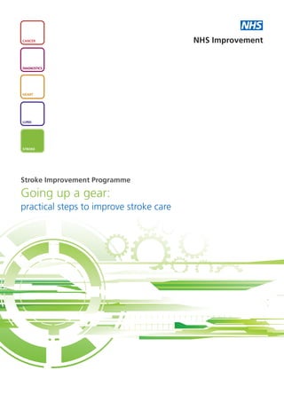 NHS
CANCER                                   NHS Improvement


DIAGNOSTICS




HEART




LUNG




STROKE




Stroke Improvement Programme

Going up a gear:
practical steps to improve stroke care
 