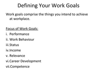Basic Work Goals Practical Steps to a Balanced Work Life | PPT