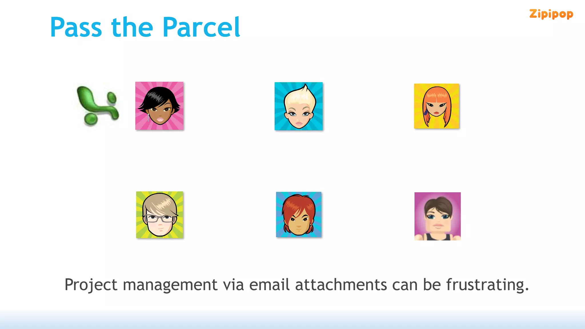 Pass the Parcel




 Project management via email attachments can be frustrating.
 