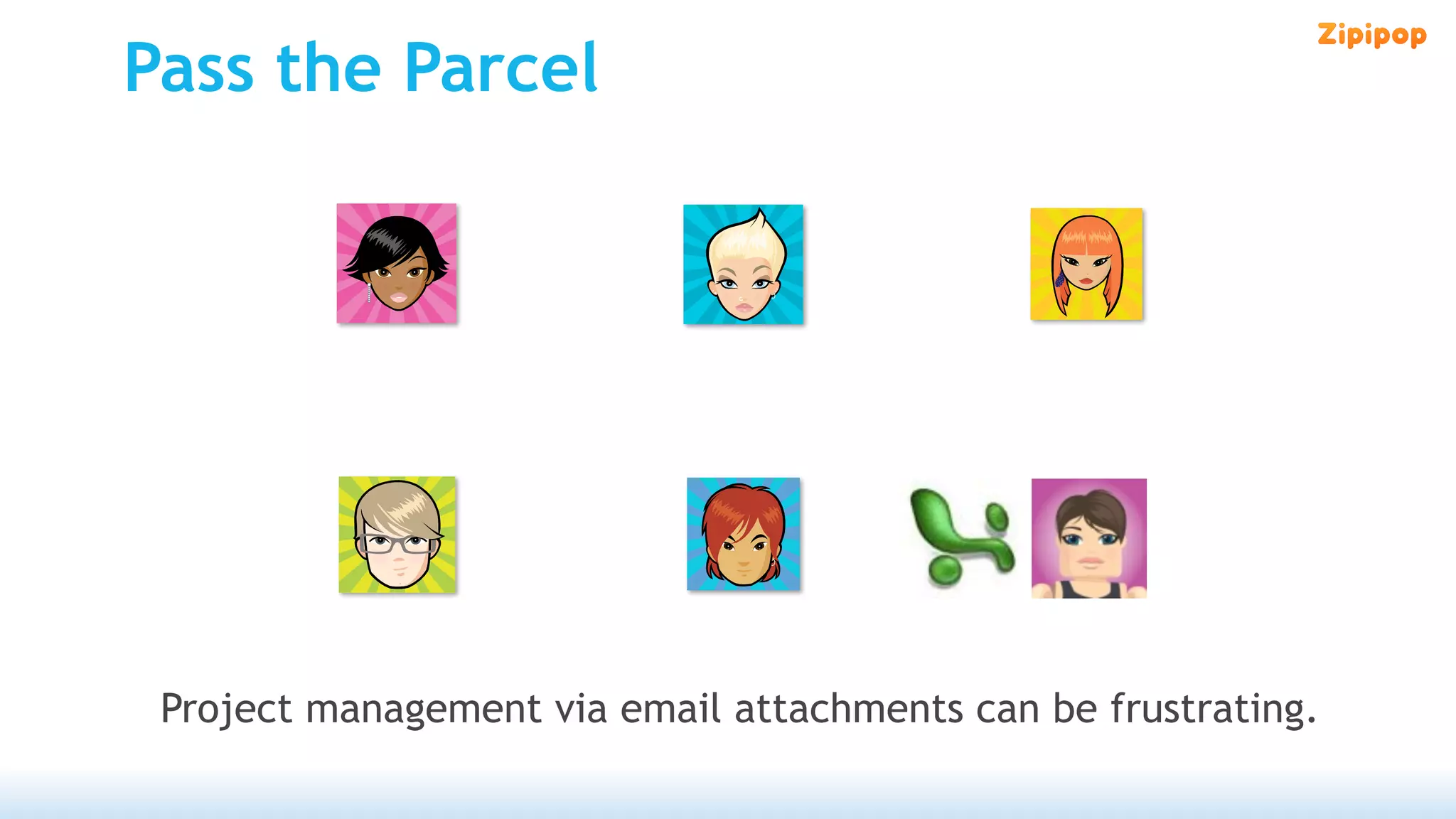 Pass the Parcel




 Project management via email attachments can be frustrating.
 