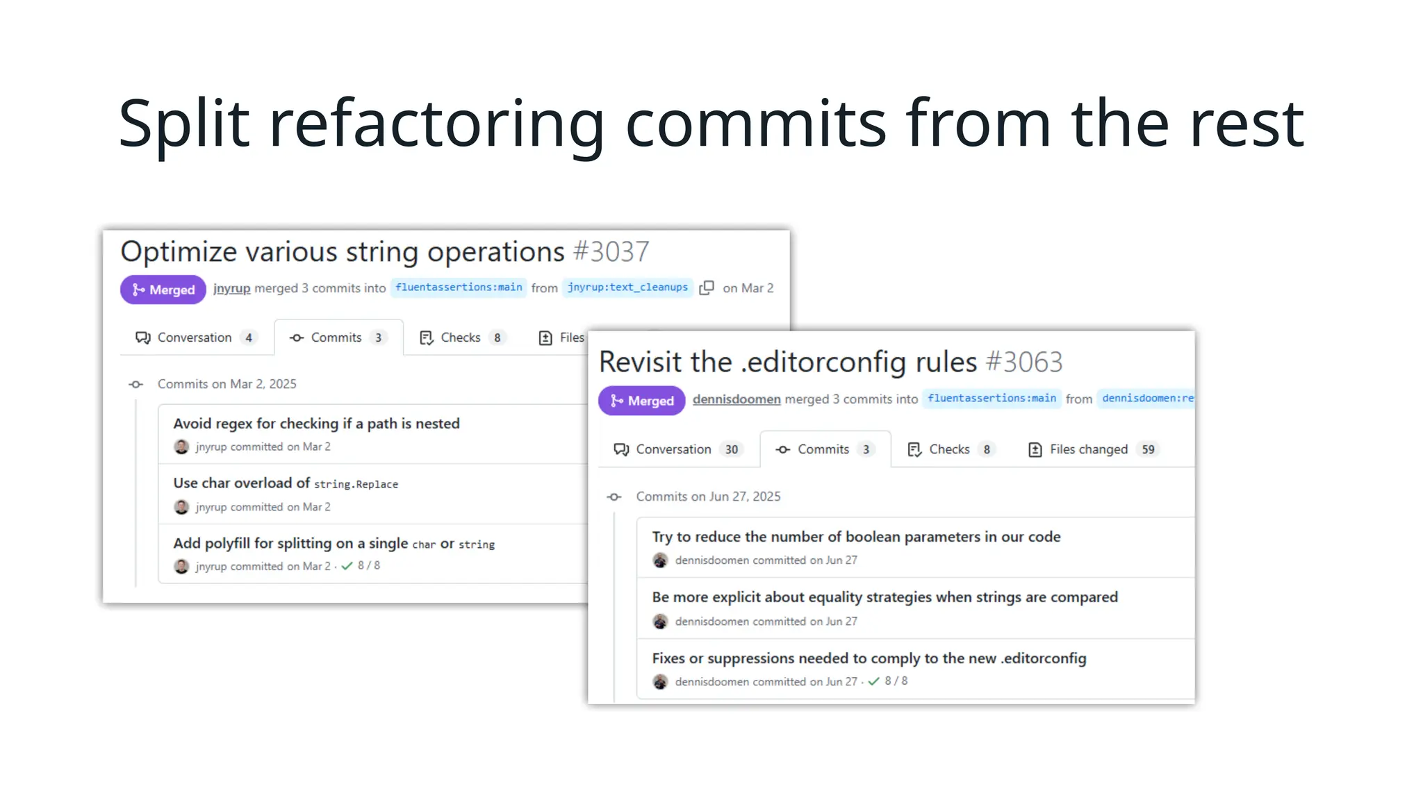 Split refactoring commits from the rest
 