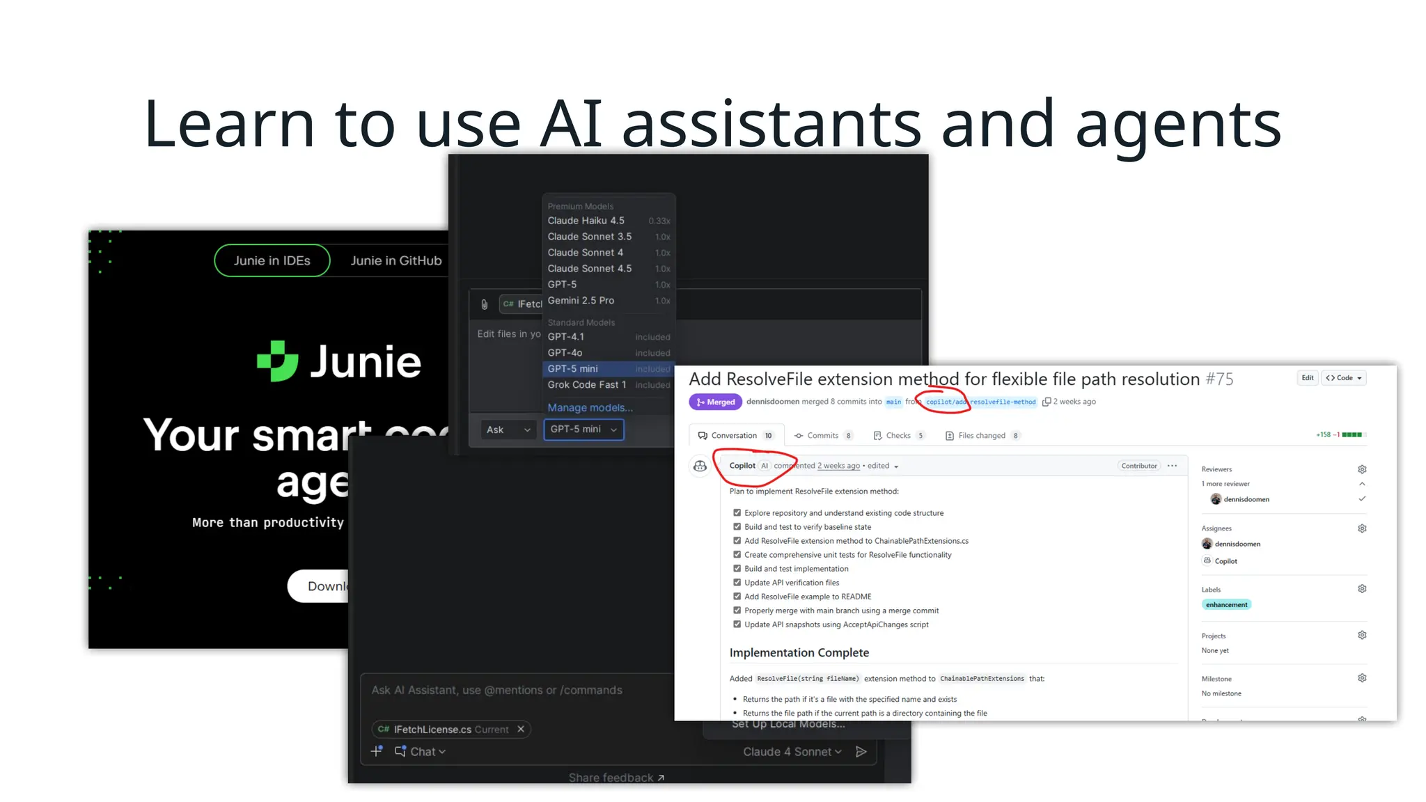 Learn to use AI assistants and agents
 