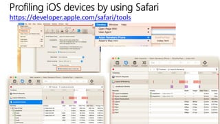 Profiling iOS devices by using Safari
https://developer.apple.com/safari/tools
 