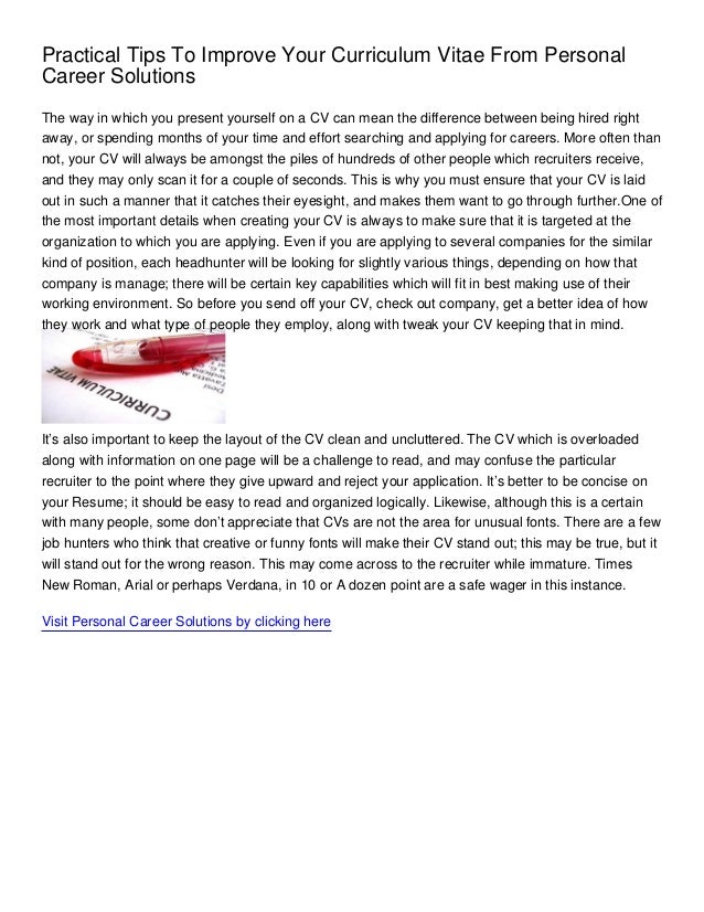 Curriculum vitae sections picture