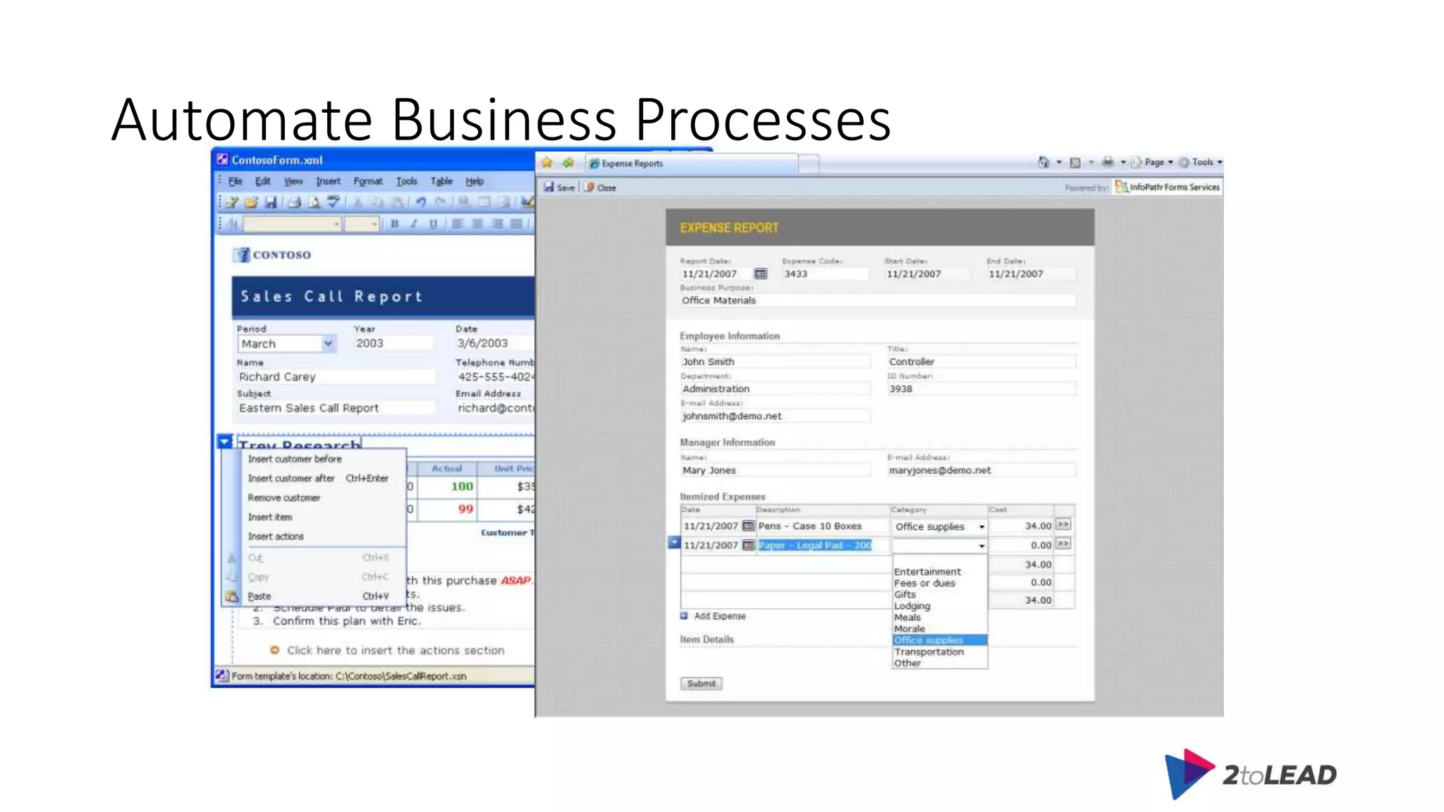Automate Business Processes
 