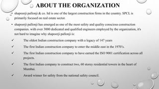 Spcl Practical training at shapoorji pallonji & co | PPTX
