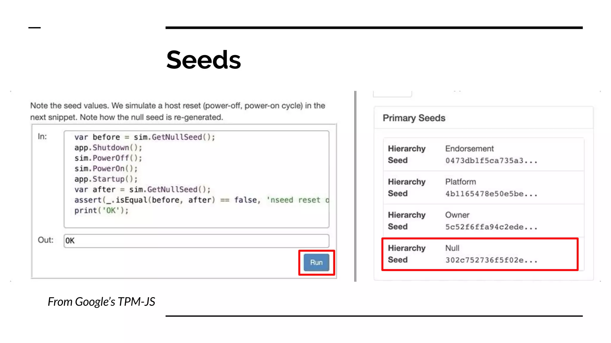 Seeds
From Google’s TPM-JS
 