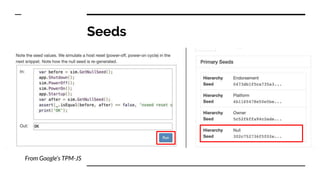 Seeds
From Google’s TPM-JS
 