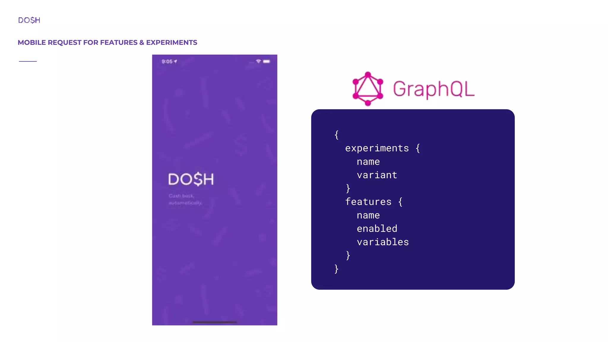 MOBILE REQUEST FOR FEATURES & EXPERIMENTS { experiments { name variant } features { name enabled variables } } 