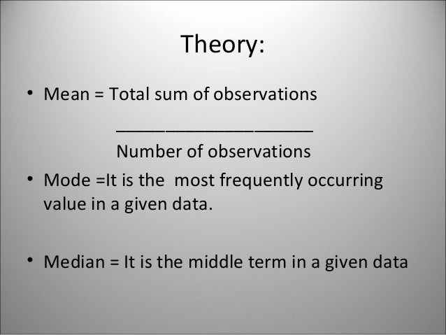 Practical use of mean mode median