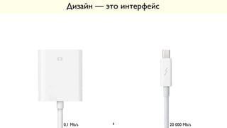 Дизайн — это интерфейс
0,1 Mb/s 20 000 Mb/s3
 