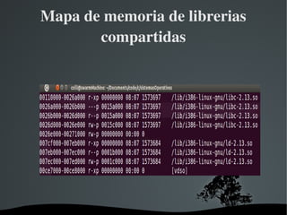 Mapa de memoria de librerias 
       compartidas




           
 