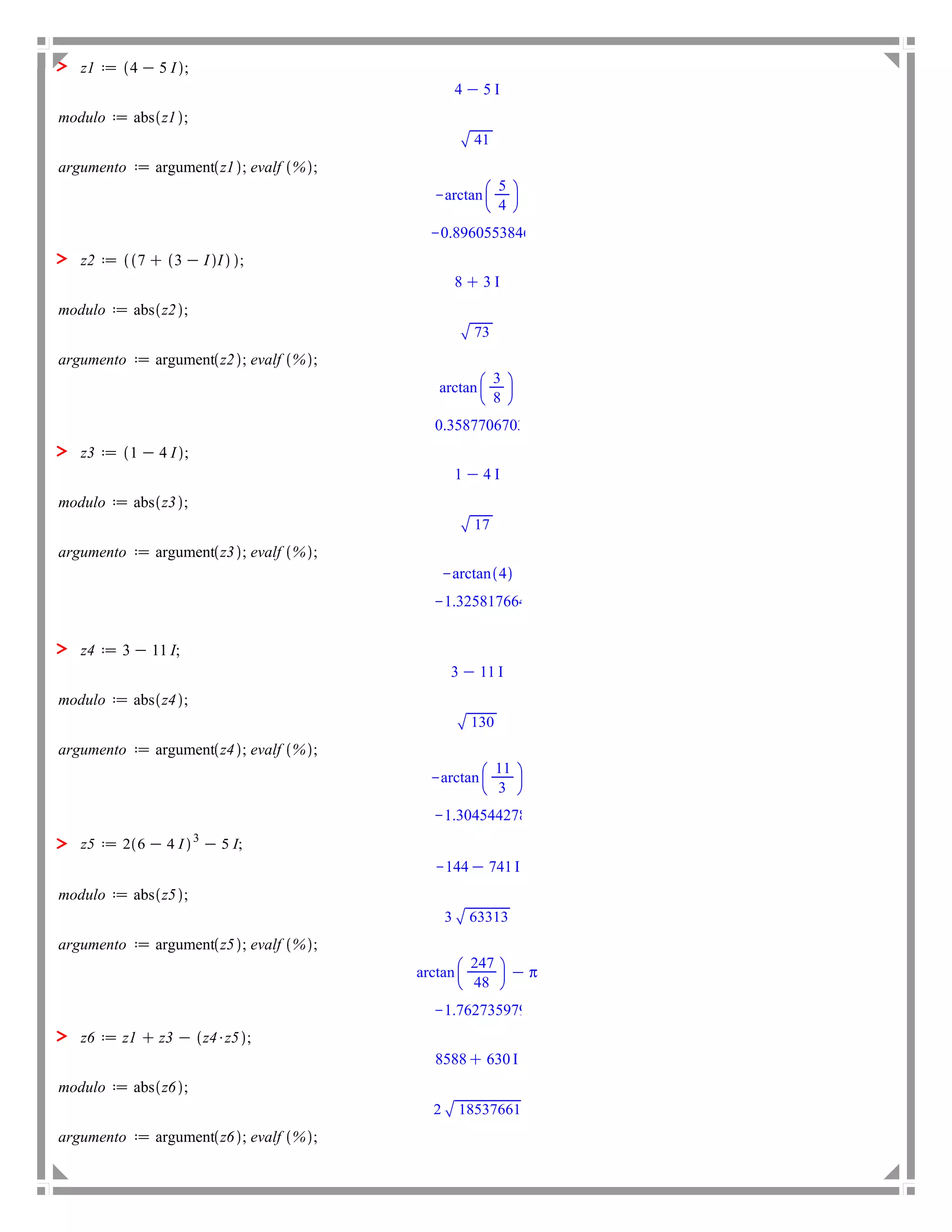 PRACTICANDO COMANDOS DE MAPLE ALGEBRA LINEAL | DOCX