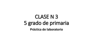 CLASE N 3
5 grado de primaria
Práctica de laboratorio
 