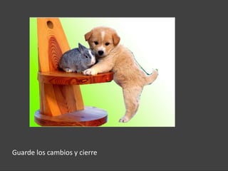 Guarde los cambios y cierre
 