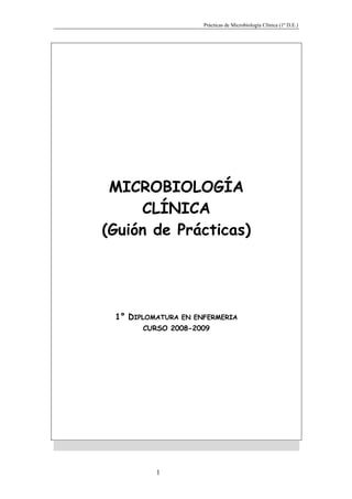 Prácticas de Microbiología Clínica (1º D.E.)
1
MICROBIOLOGÍA
CLÍNICA
(Guión de Prácticas)
1° DIPLOMATURA EN ENFERMERIA
CURSO 2008-2009
 