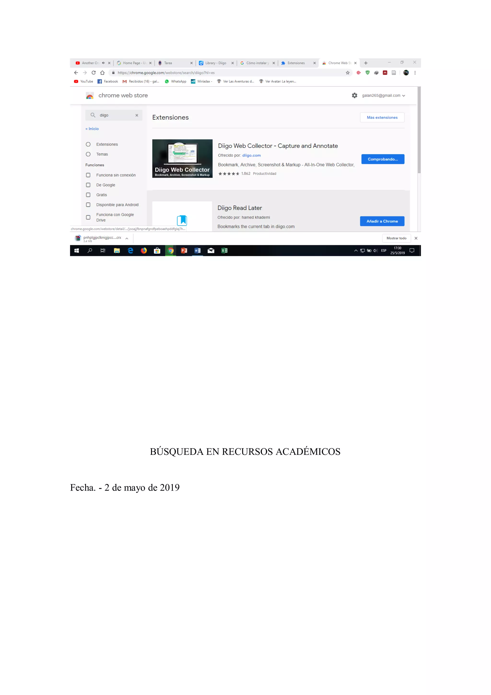 BÚSQUEDA EN RECURSOS ACADÉMICOS
Fecha. - 2 de mayo de 2019
 