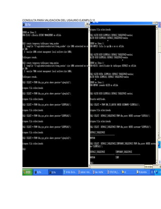 CONSULTA PARA VALIDACION DEL USAURIO EJEMPLO 11

 