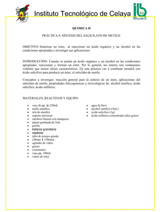 Practica salcilato de metilo