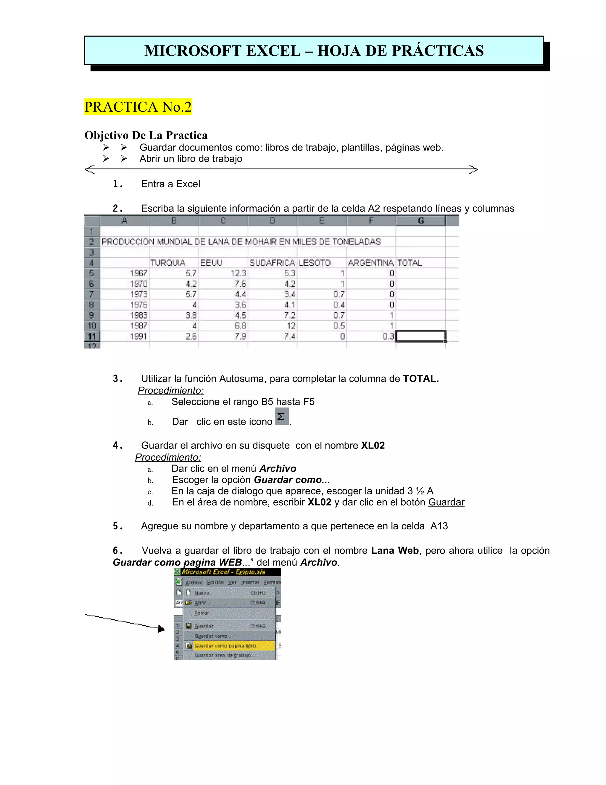 Practicas de excel (manual)