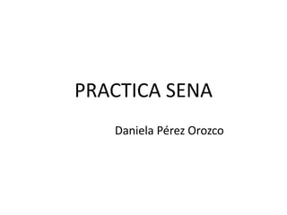 PRACTICA SENA
Daniela Pérez Orozco
 