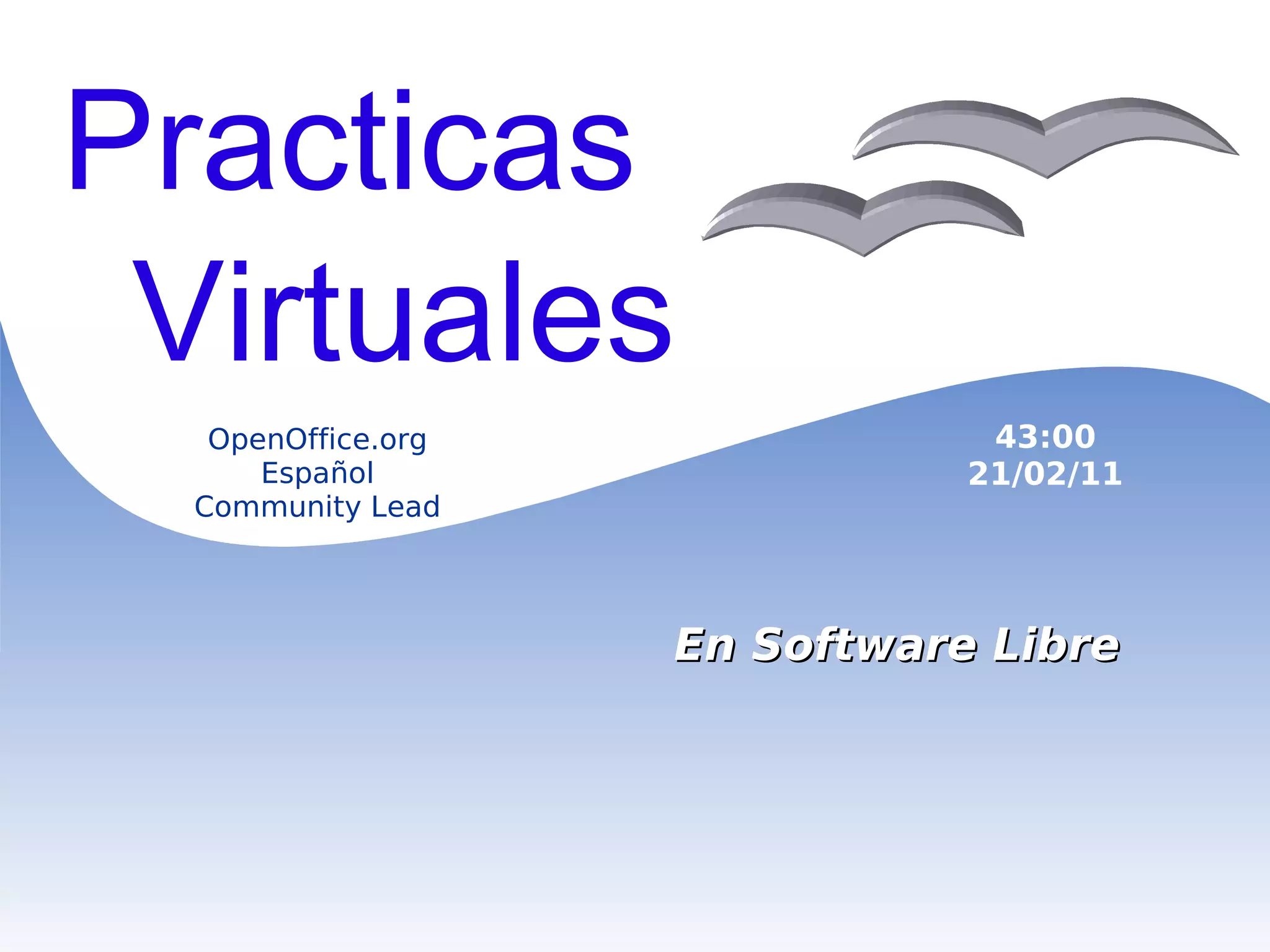 Zen de la Libertad En Software Libre OpenOffice.org Español Community Lead 43:00 21/02/11 Practicas Virtuales