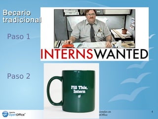 Practicas Profesionales en
Apache OpenOffice
4
Paso 1
Paso 2
BecarioBecario
tradicionaltradicional
 