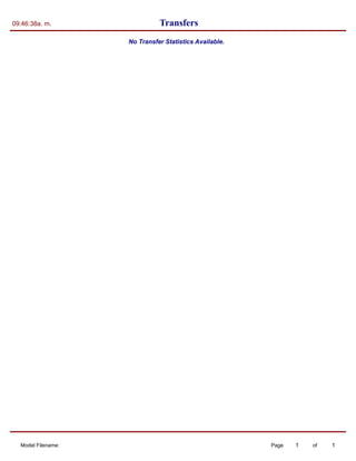 Transfers09:46:38a. m.
No Transfer Statistics Available.
Model Filename: Page of1 1
 