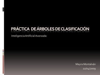 Inteligencia Artificial Avanzada




                                   Mayra Montalván
                                        22/04/2009
 