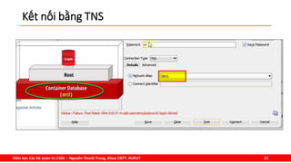 Môn học Các hệ quản trị CSDL – Nguyễn Thanh Trung, Khoa CNTT, HUFLIT 21
Kết nối bằng TNS
 