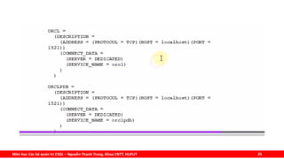 Môn học Các hệ quản trị CSDL – Nguyễn Thanh Trung, Khoa CNTT, HUFLIT 25
 