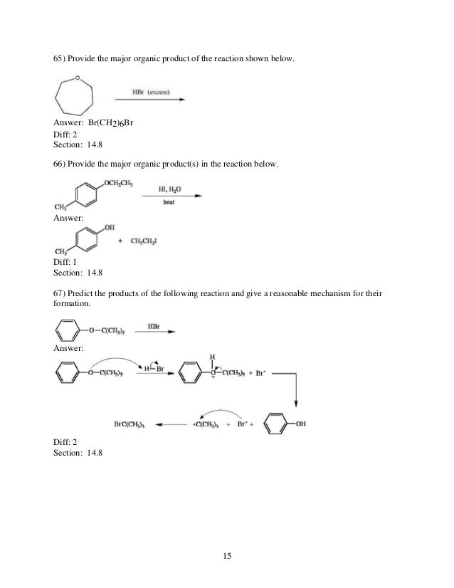 chapter 14 organic chemistry by wade draw the major organic product formed in the following reaction