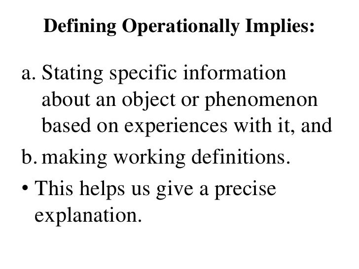 Practice defining operationally