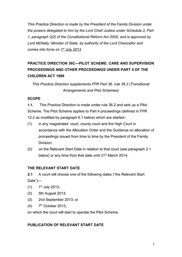 Practice direction 36 c | DOC