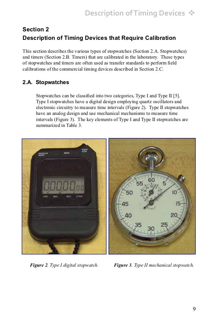 Practice guide stopwatches and timer calibrations