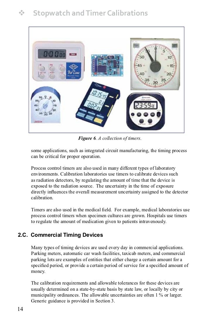 Practice guide stopwatches and timer calibrations