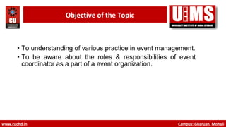 Practice in event management | PPT