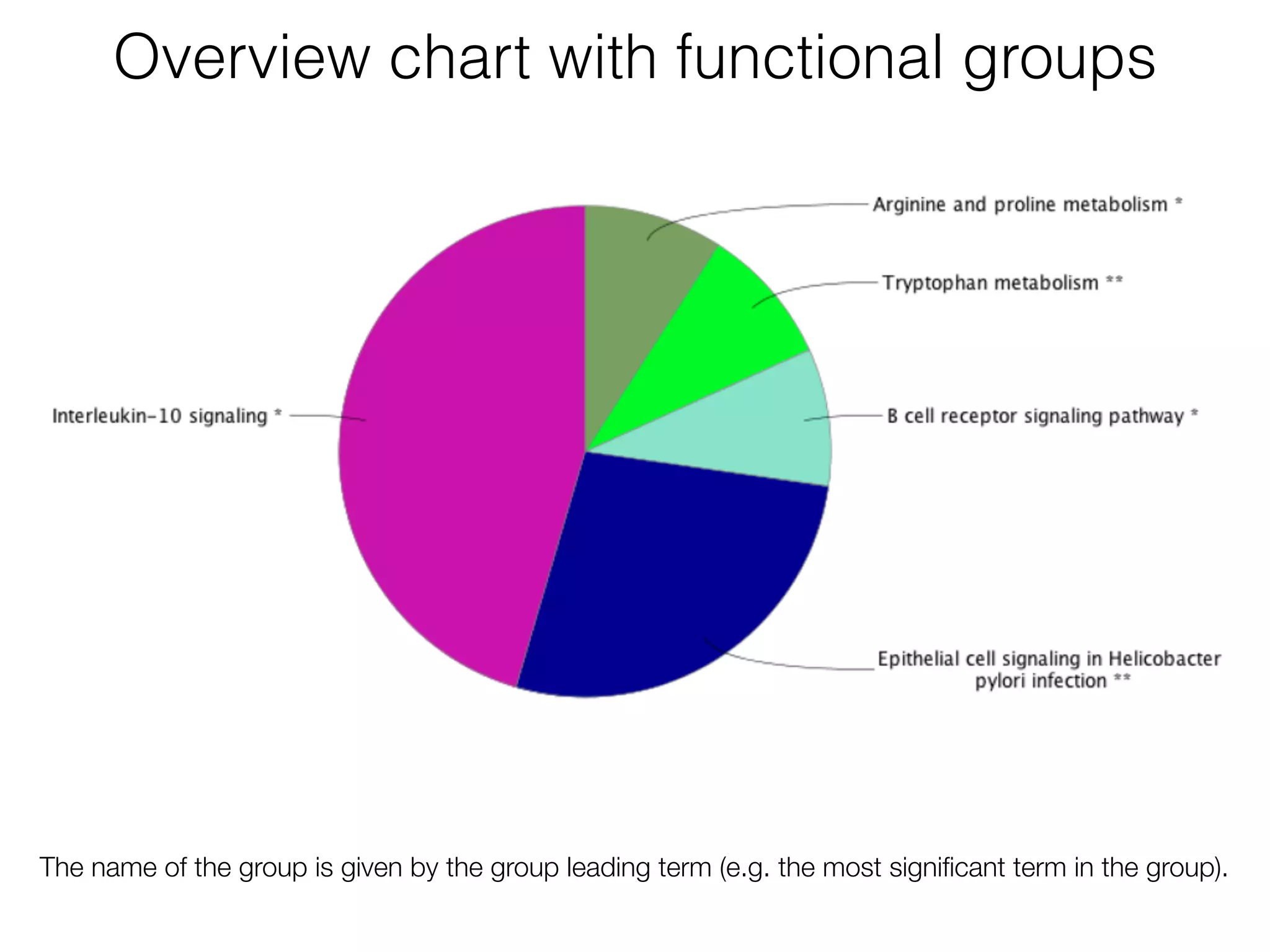 Overview chart with functional groups
The name of the group is given by the group leading term (e.g. the most signiﬁcant term in the group).
 