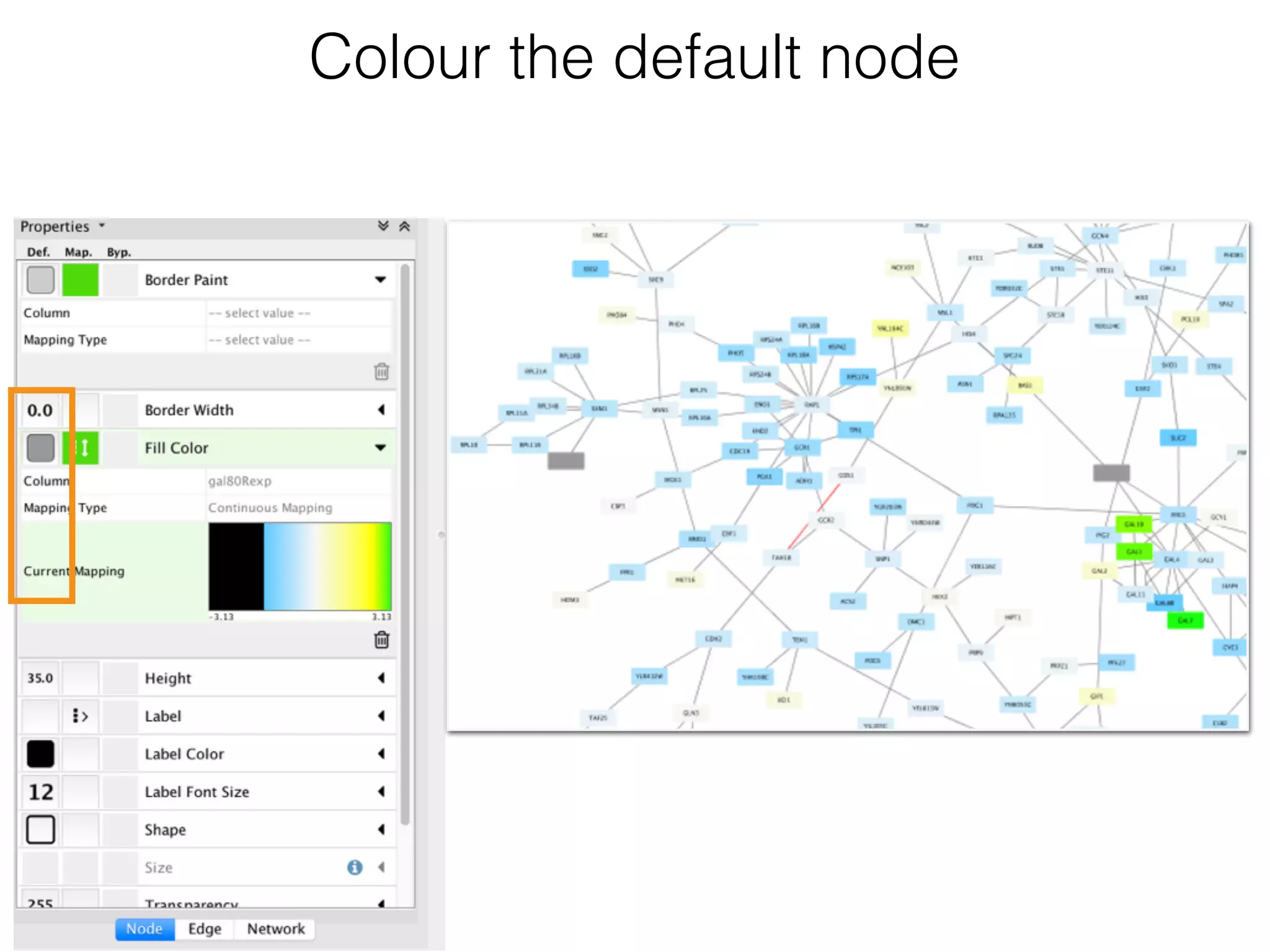 Colour the default node
 
