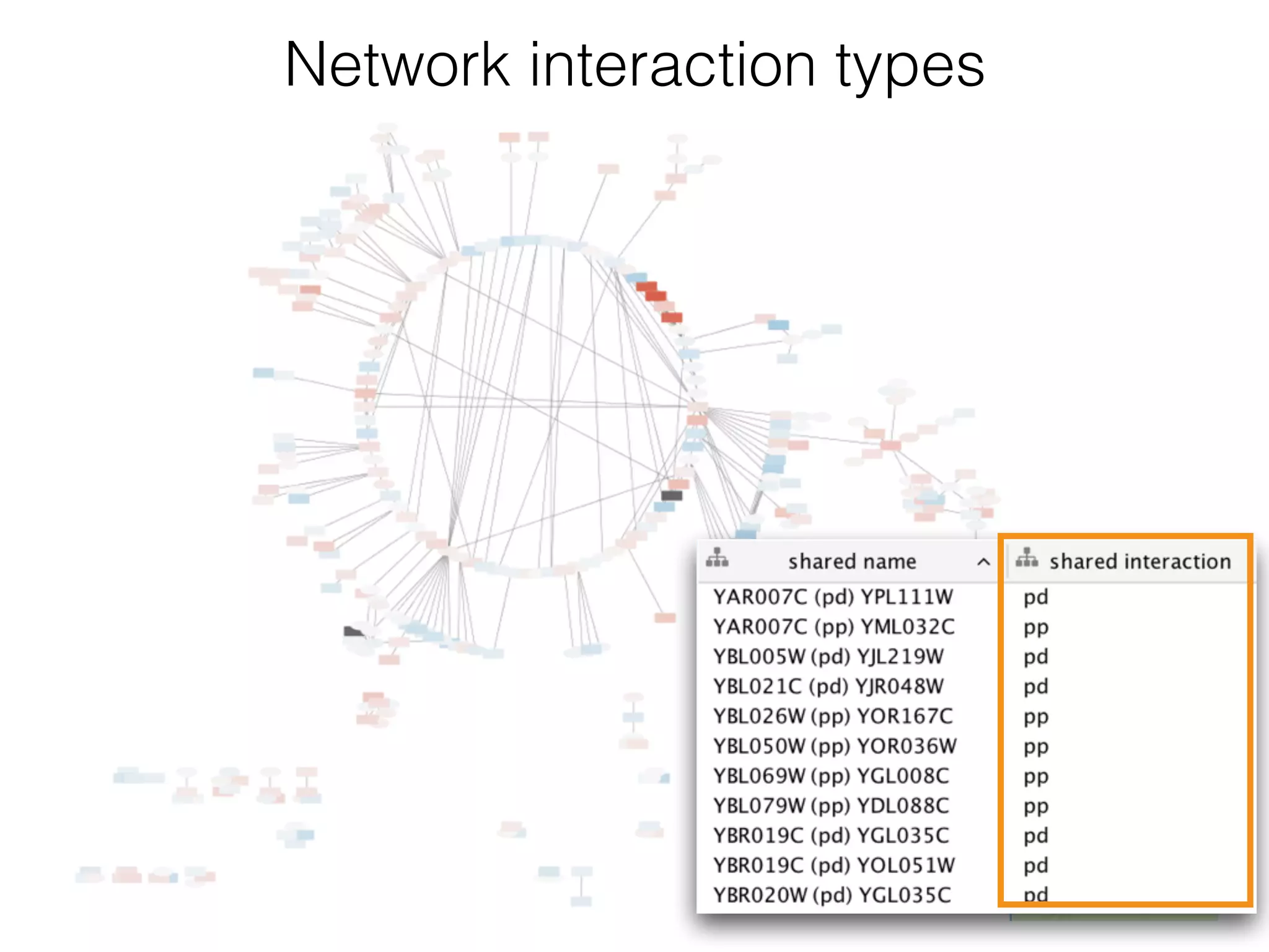 Network interaction types
 