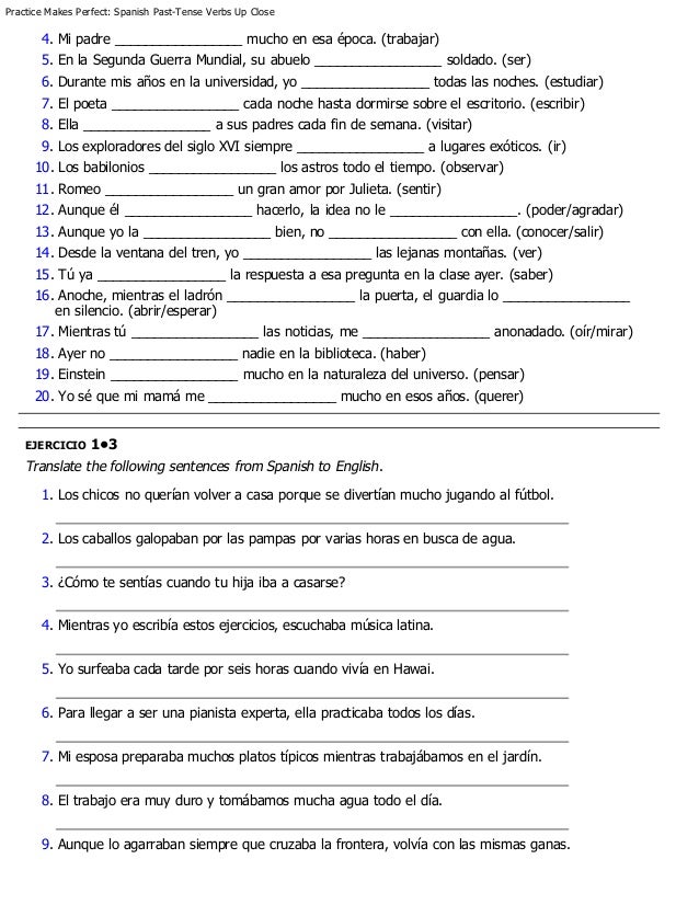 Practice Makes Perfect Spanish Past Tense Verbs